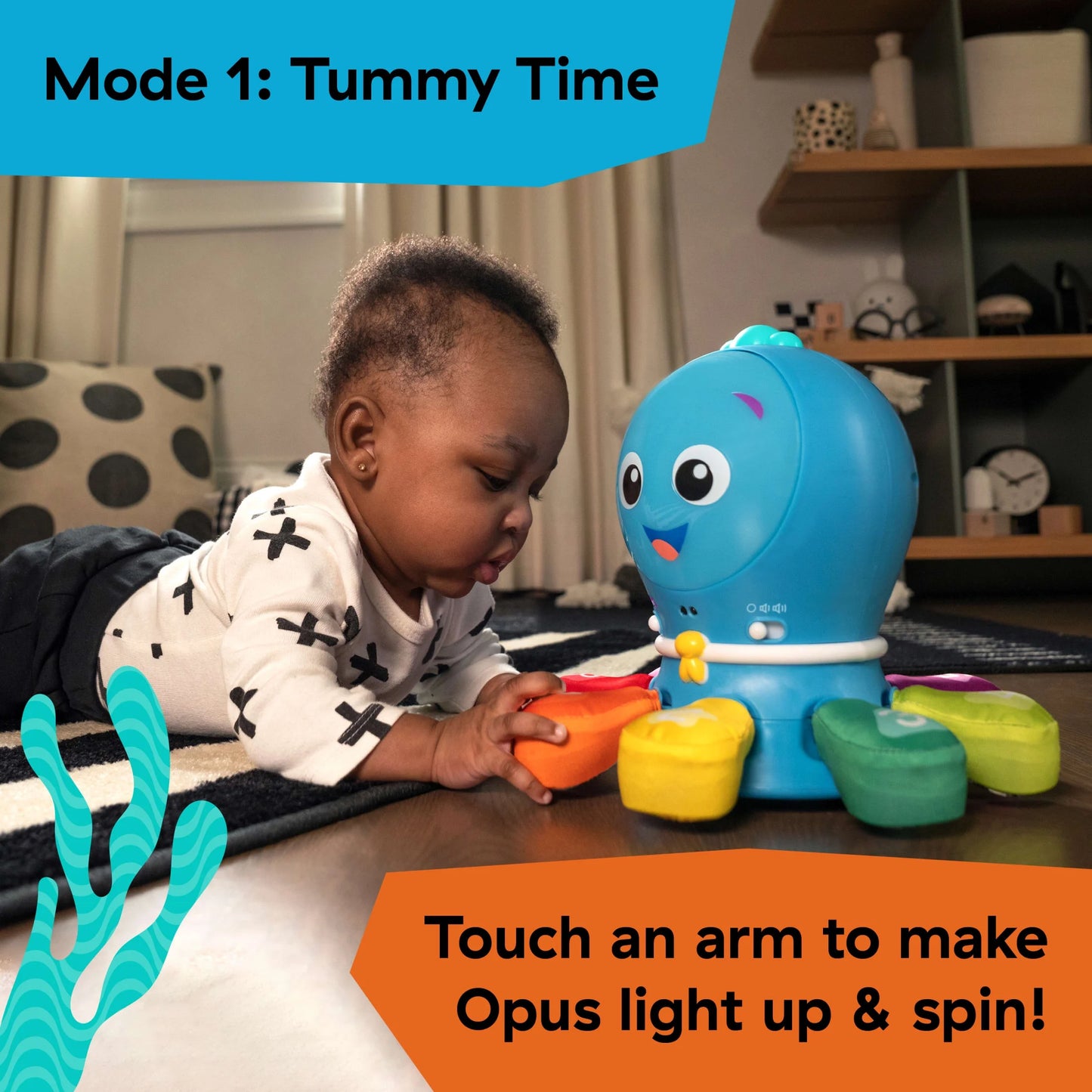 Ocean Explorers 4-In-1 Go Opus Go Crawl & Chase Activity Infant Baby Learning Toy, Ages 3+ Months