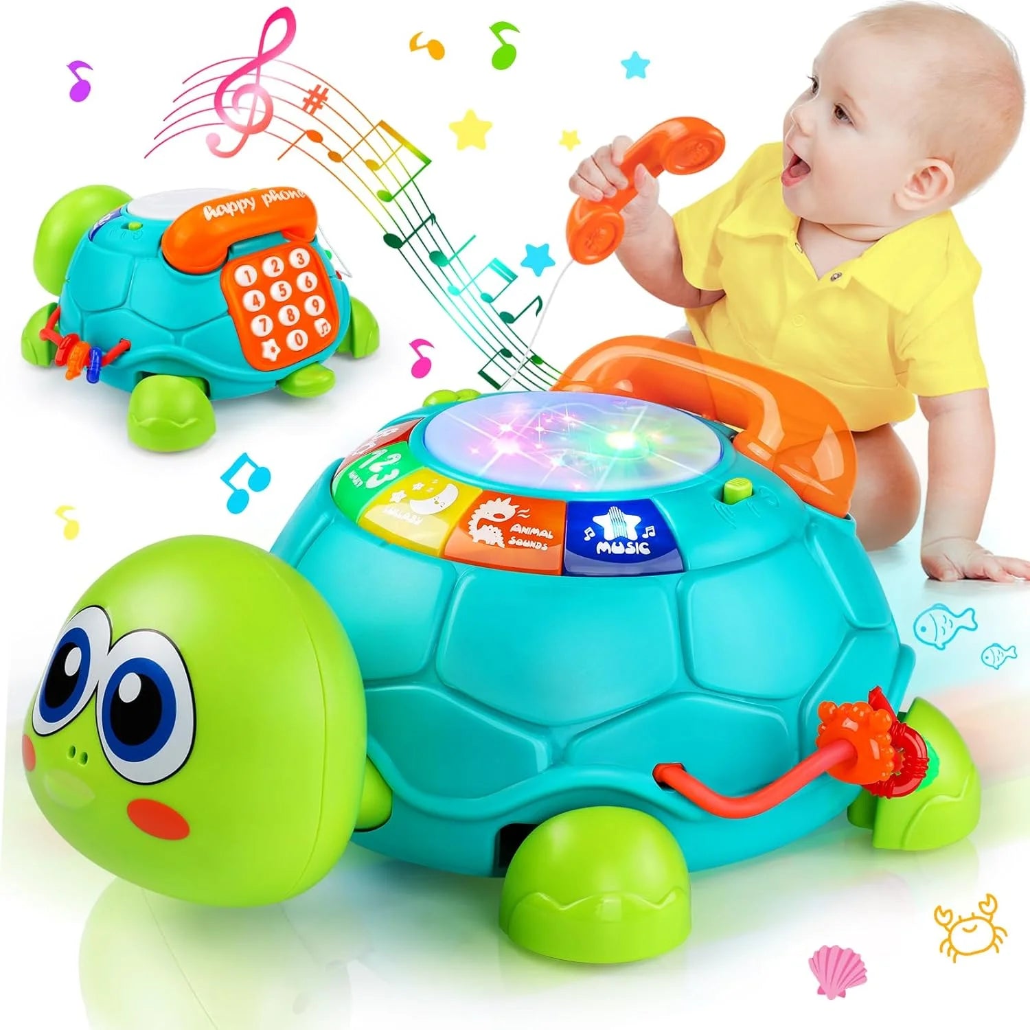 Baby Toys for 12 24 Months, Baby Crawling Walking Toys for 1 Year Old, Light up Musical Toy for Toddlers 1-3, Learning Toys for 1 2 3 Year Old Boys Girls