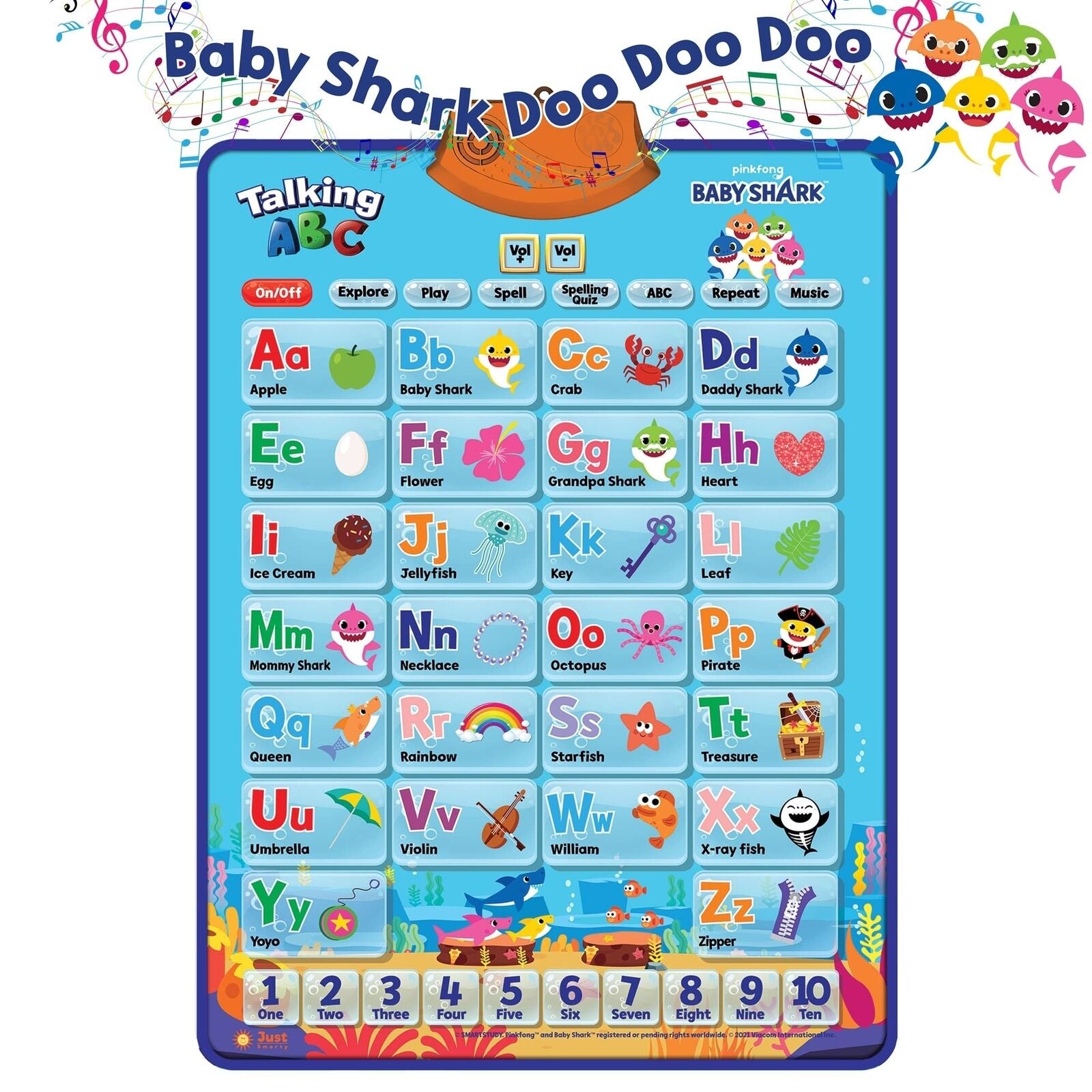 Baby Shark Alphabet & Number Learning Toys by Pinkfong, Educational Toddler G...