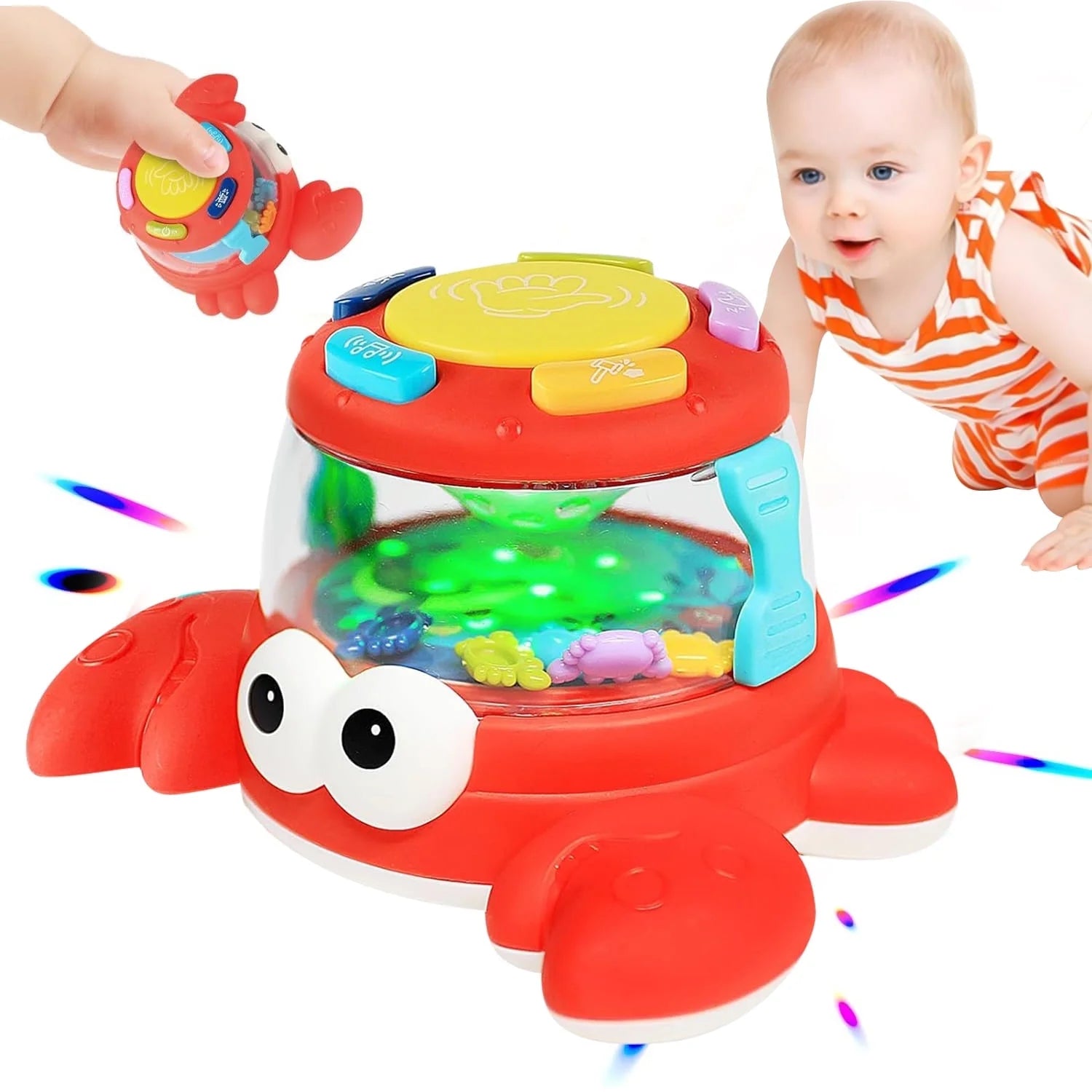 Baby Toys 6-12 Months, Musical Light up Toys, Crawling Toys for Girls Boys 12-24 Months, Learning Toys for 1 Year Old