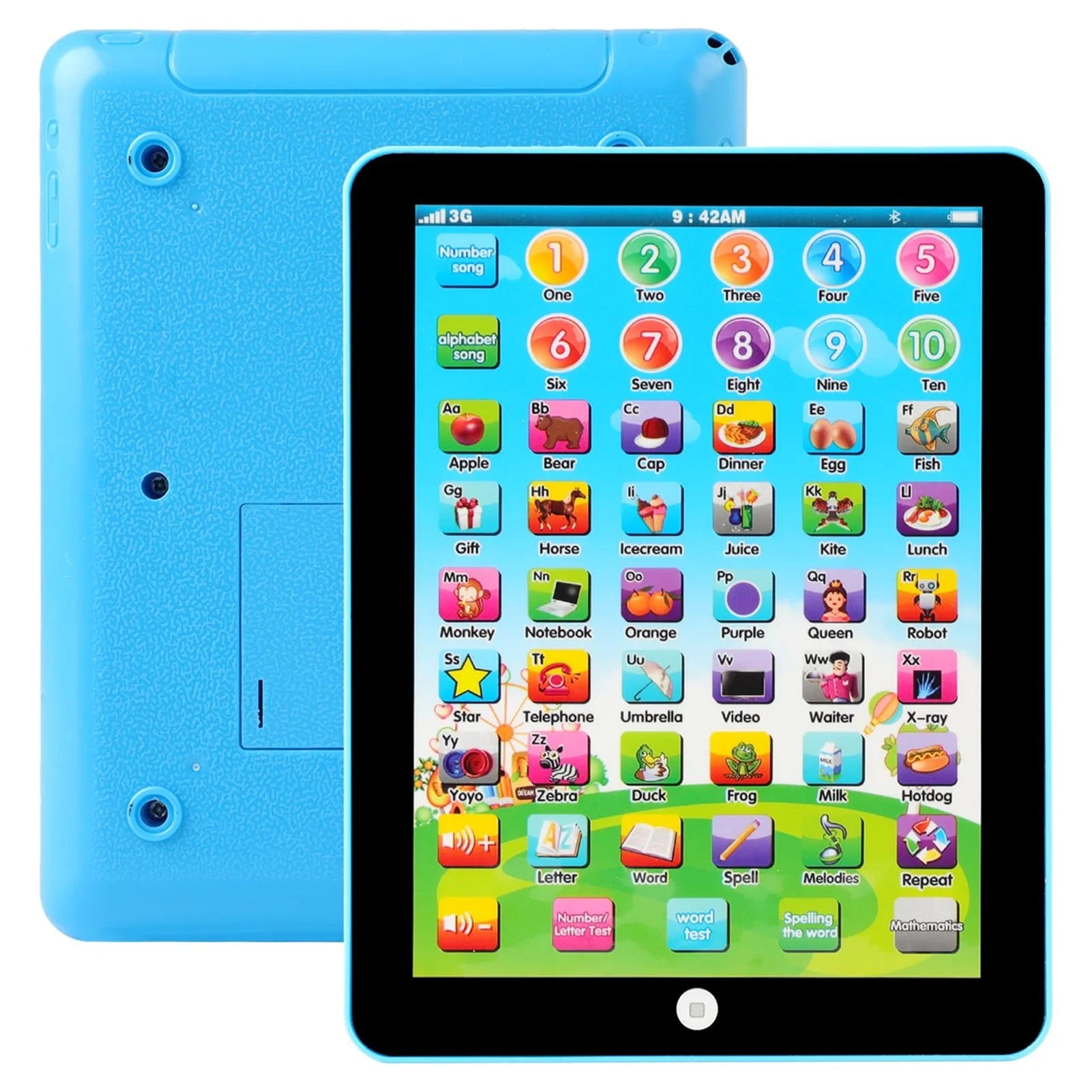 Baby Learning Tablet, Educational Toy for Toddlers 1-6 Years, Blue