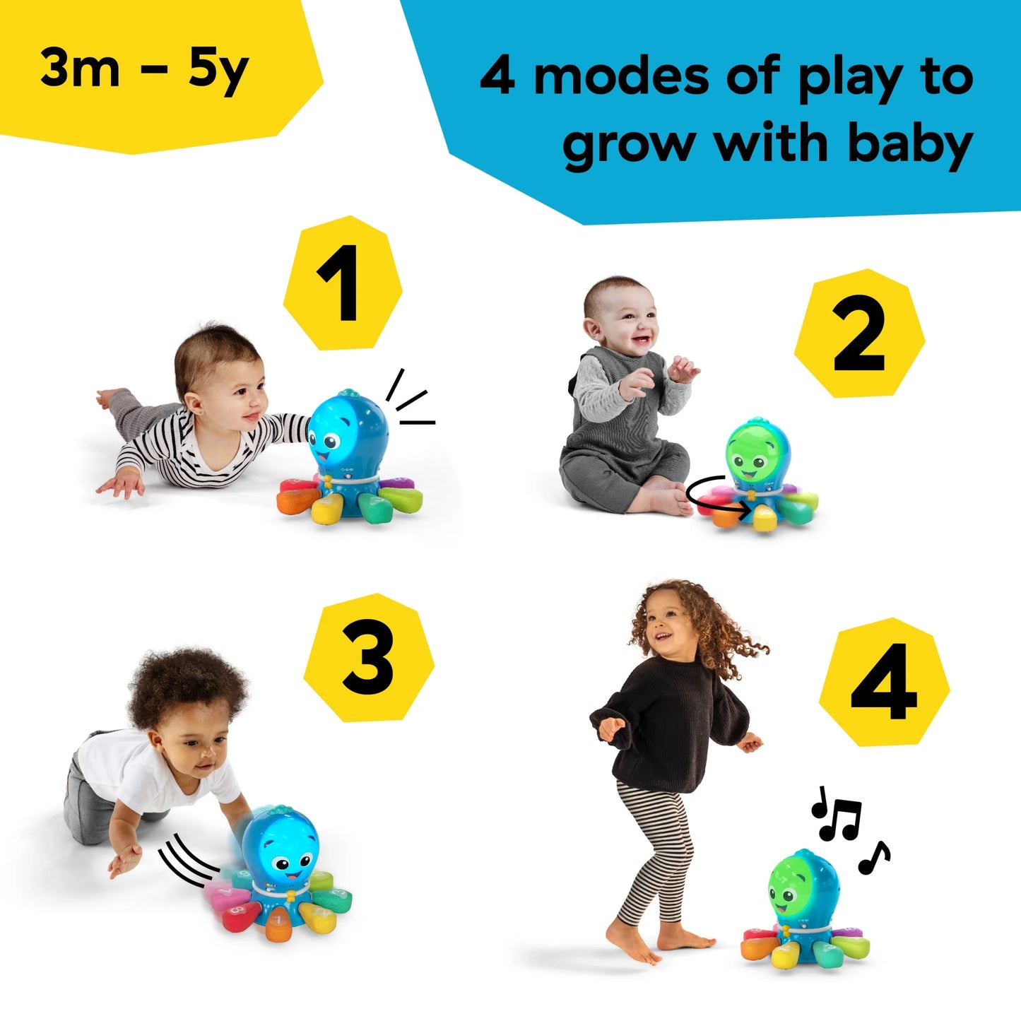 Ocean Explorers 4-In-1 Go Opus Go Crawl & Chase Activity Infant Baby Learning Toy, Ages 3+ Months