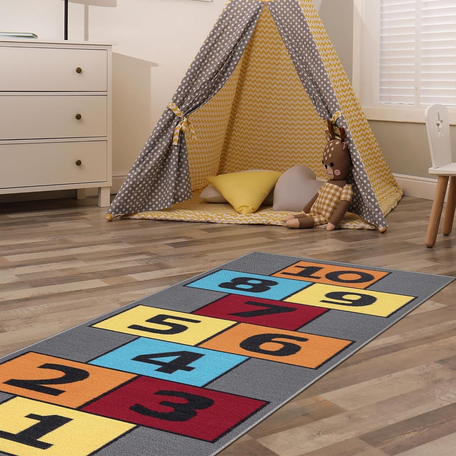 Children'S Collection Garden Rug, 2 Ft 7 in X 6 Ft, Gray/Multi