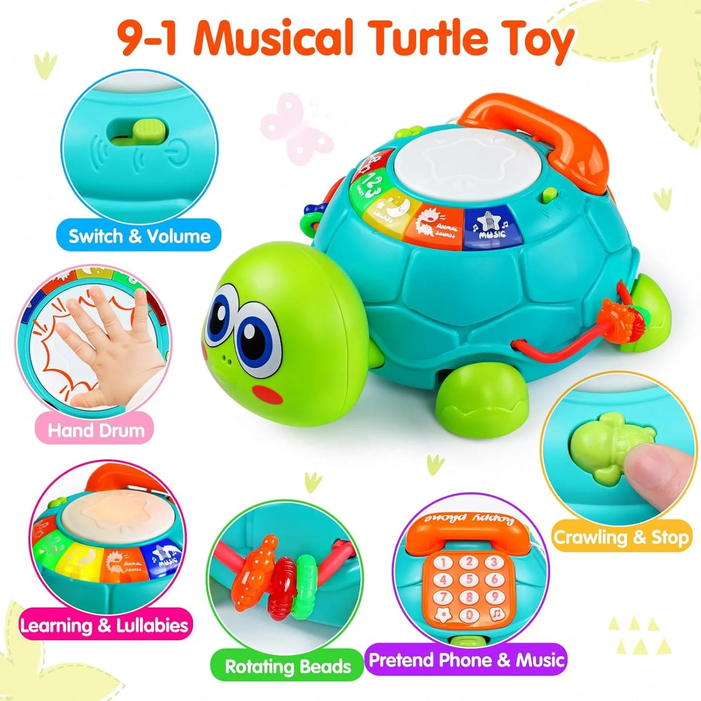 Baby Toys for 12 24 Months, Baby Crawling Walking Toys for 1 Year Old, Light up Musical Toy for Toddlers 1-3, Learning Toys for 1 2 3 Year Old Boys Girls