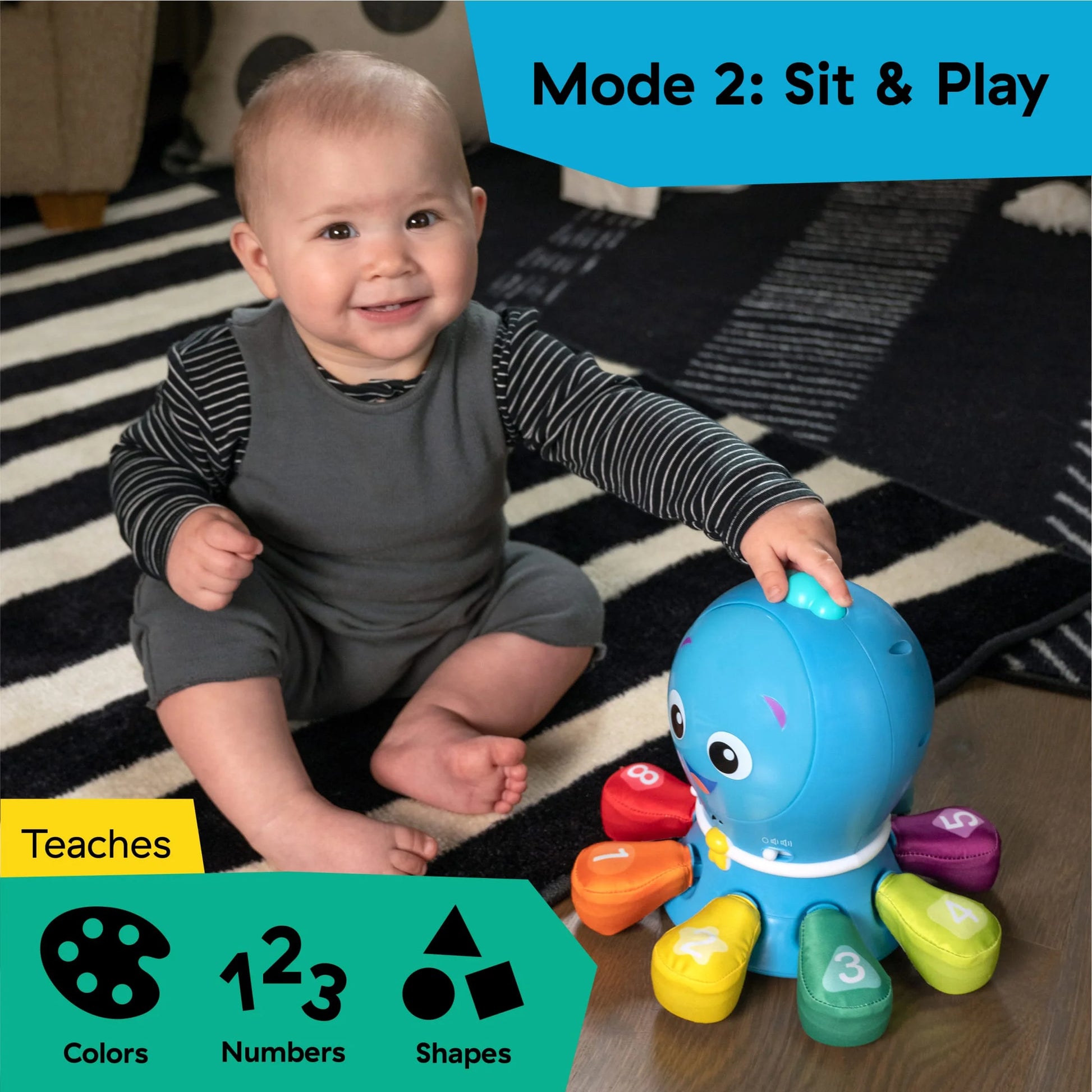 Ocean Explorers 4-In-1 Go Opus Go Crawl & Chase Activity Infant Baby Learning Toy, Ages 3+ Months