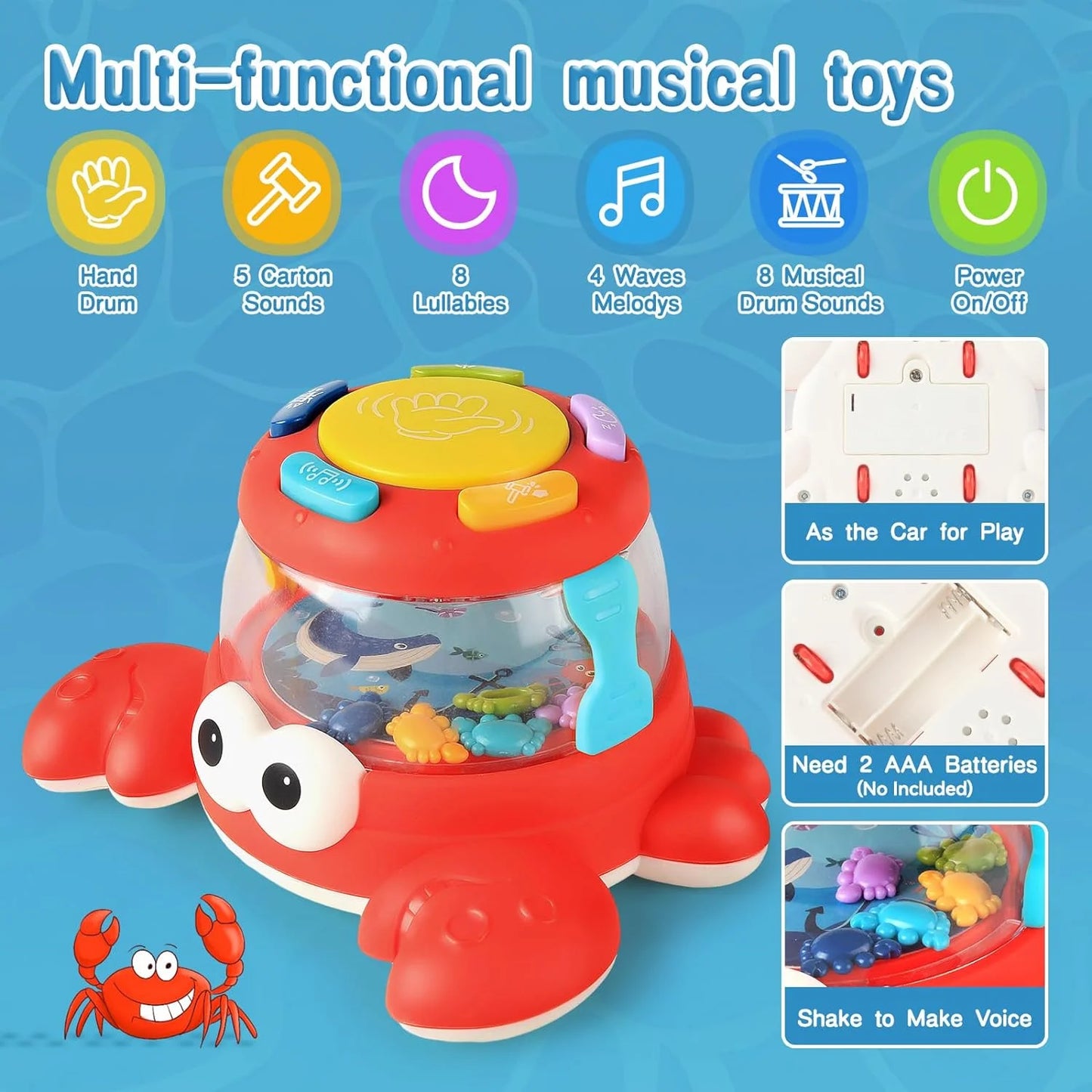 Baby Toys 6-12 Months, Musical Light up Toys, Crawling Toys for Girls Boys 12-24 Months, Learning Toys for 1 Year Old