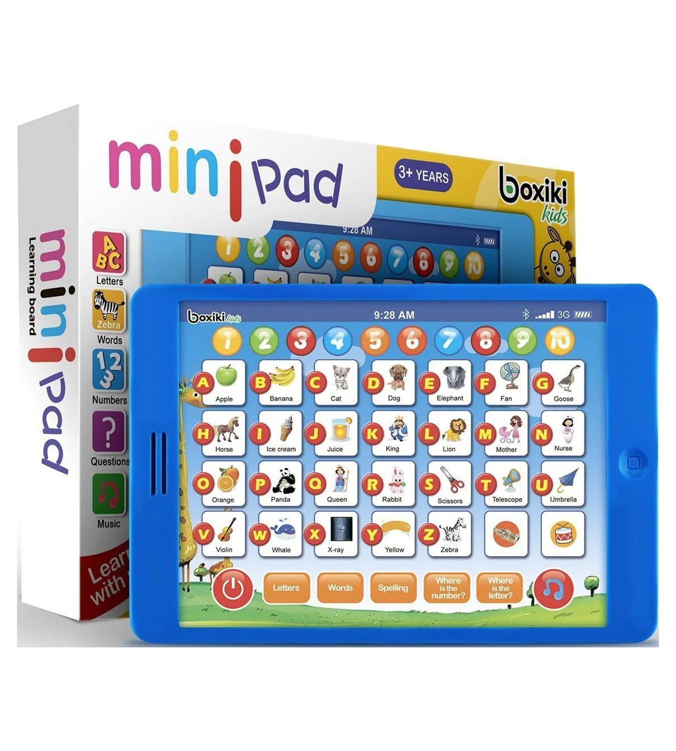 Kids Learning Pad Fun Kids Tablet with 6 Toddler Learning Games Early Child Development Toy for Number Learning Learning Abcs Spelling Where Is Game Melodies Fun to Learn Your Abcs