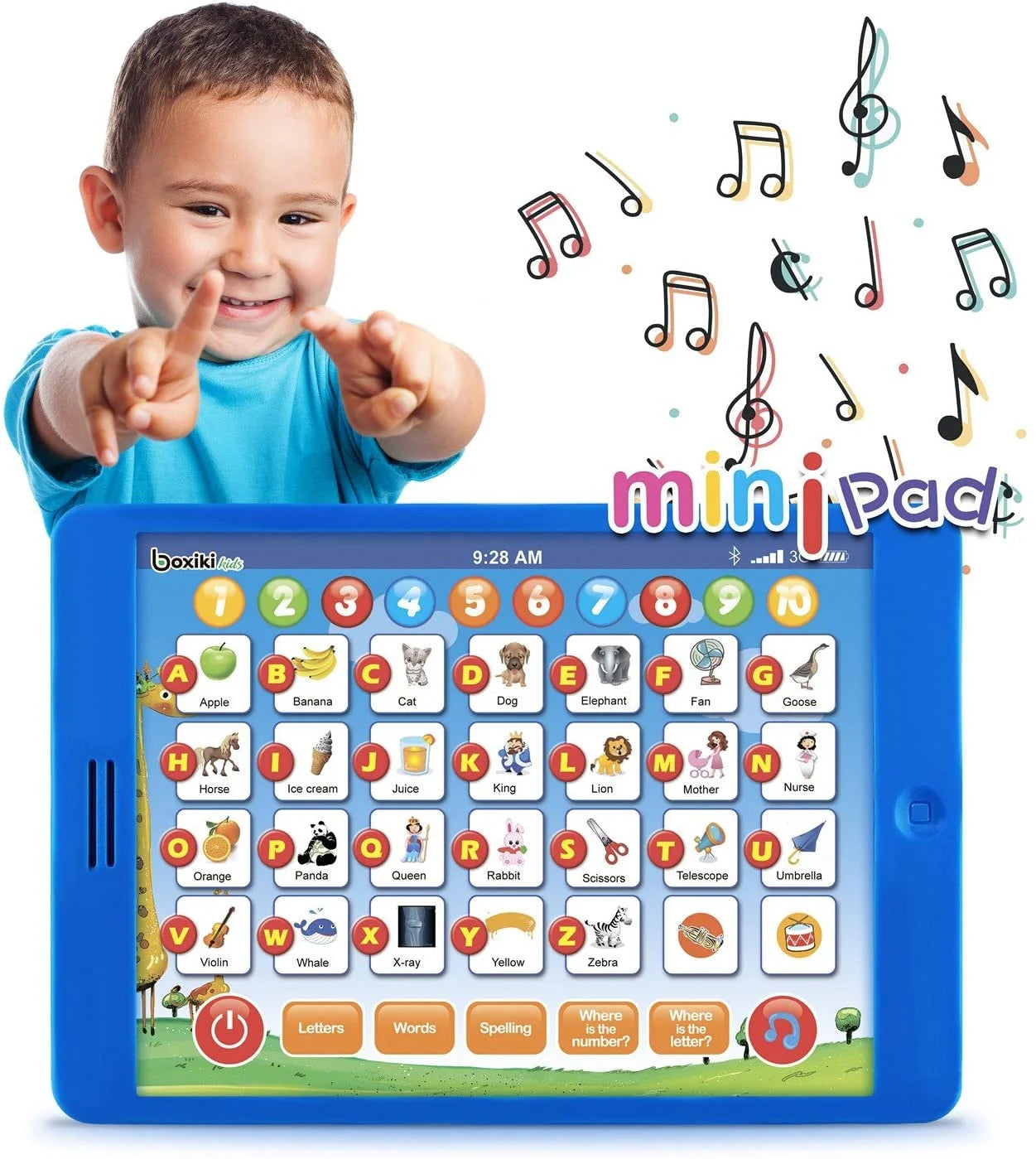 Kids Learning Pad Fun Kids Tablet with 6 Toddler Learning Games Early Child Development Toy for Number Learning Learning Abcs Spelling Where Is Game Melodies Fun to Learn Your Abcs