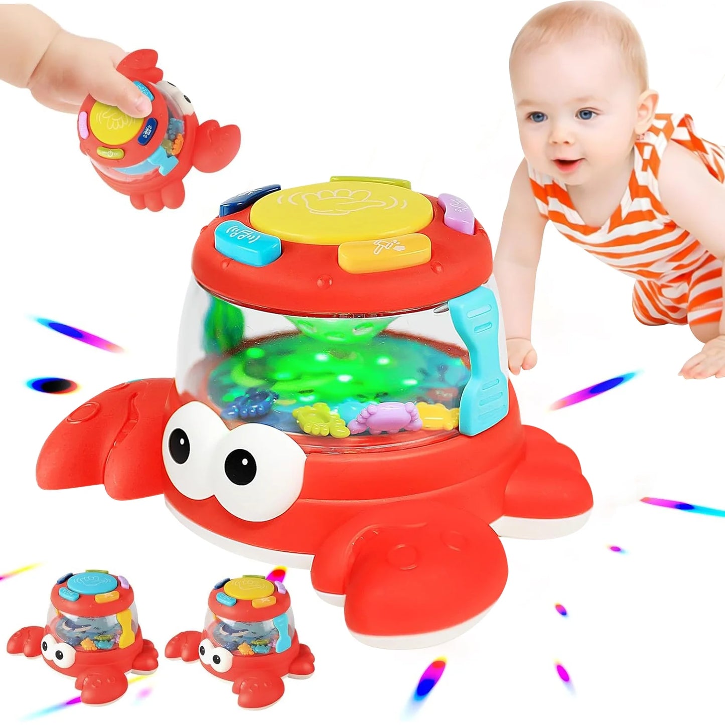 Baby Toys 6-12 Months, Musical Light up Toys, Crawling Toys for Girls Boys 12-24 Months, Learning Toys for 1 Year Old